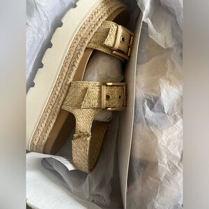 Madden Girl Mason Platform Sandal - Raffia / Gold